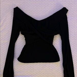Lulu's Chic Black Off-Shoulder Blouse